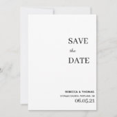 Save The Date simple élégant non photo enregistrer la date (Devant)