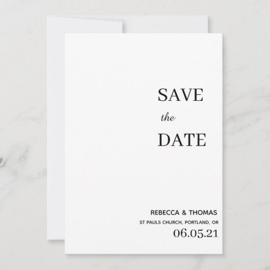 Save The Date simple élégant non photo enregistrer la date (Devant)