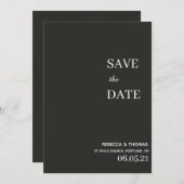 Save The Date simple élégant non photo enregistrer la date (Devant / Derrière)