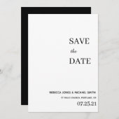 Save The Date simple élégant non photo enregistrer la date (Devant / Derrière)