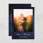 Save The Date Simple Elégant Photo Galaxy Céleste Texte Mariage (Devant / Derrière)