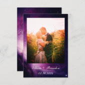 Save The Date Simple Elégant Photo Galaxy Céleste Texte Mariage (Devant / Derrière)