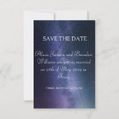 Save The Date Simple Elégant Photo Galaxy Céleste Texte Mariage (Dos)