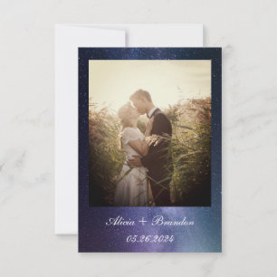 Save The Date Simple Elégant Photo Galaxy Céleste Texte Mariage