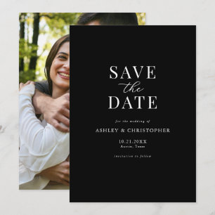 Save The Date Simple Élégant Photo Mariage Date à Sauvegarder