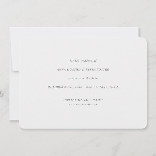 Save The Date Simple Elegant Photo moderne Enregistrer la date I (Dos)