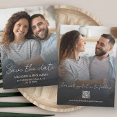 Save The Date Simple Elegant Photo moderne QR Code Mariage
