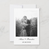 Save The Date Simple Elegant Photo Noir Blanc Texte Mariage (Devant)