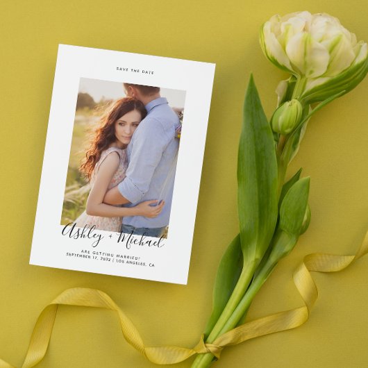 Save The Date Simple Elegant Photo QR Code Mariage