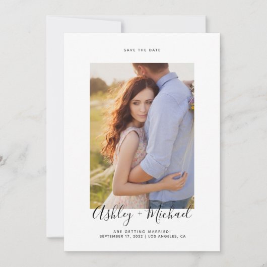 Save The Date Simple Elegant Photo QR Code Mariage (Devant)