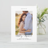 Save The Date Simple Elegant Photo QR Code Mariage (Debout devant)