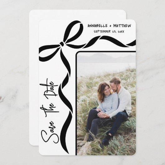 Save The Date Simple Elegant Photo Wedding (Devant / Derrière)