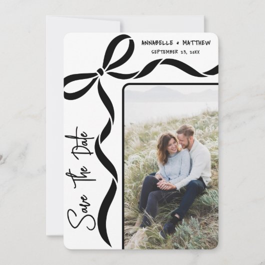 Save The Date Simple Elegant Photo Wedding (Devant)