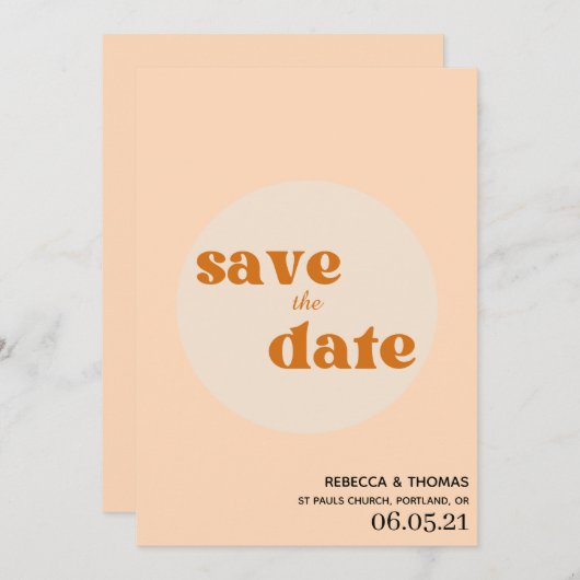 Save The Date simple élégant rétro non photo enregistrer la date (Devant / Derrière)