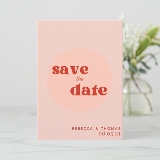 Save The Date simple élégant rétro non photo enregistrer la date (Debout devant)