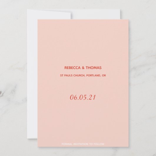 Save The Date simple élégant rétro non photo enregistrer la date (Dos)