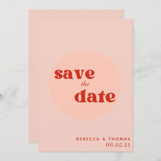 Save The Date simple élégant rétro non photo enregistrer la date (Devant / Derrière)