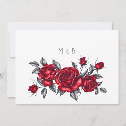 Save The Date Simple Elegant Rose Floral Mariage (Dos)