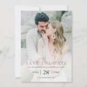 Save The Date Simple Elegant Rose Gold Custom Photo Mariage (Devant)