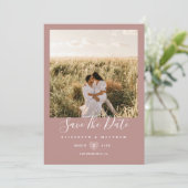Save The Date Simple Elegant Rustic Couple Mariage photo (Debout devant)