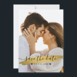 Save The Date Simple Elegant Rustic Gold Enregistrer La Date Pho<br><div class="desc">Simple Elegant Rustic Gold Enregistrer La Date Faire-part de mariage Photo</div>