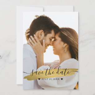 Save The Date Simple Elegant Rustic Gold Enregistrer La Date Pho