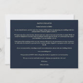 Save The Date Simple Elegant Script 3 Photos Couple in Navy (Dos)