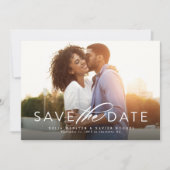 Save The Date Simple élégant script photo enregistrer la date (Devant)