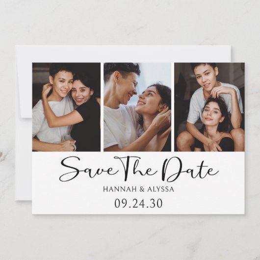 Save The Date Simple Élégant Script Photo LGBTQ (Devant)