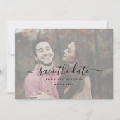 Save The Date Simple Elegant Script Photo Mariage moderne (Devant)