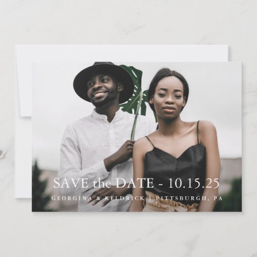 Save The Date Simple Elegant Un Mariage Photo (Devant)