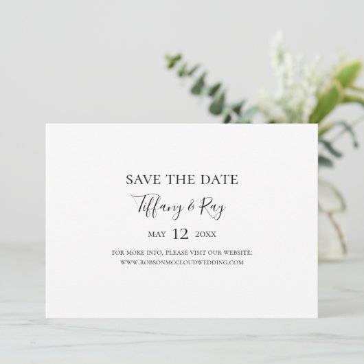 Save The Date Simple élégante horizontale Enregistrer la date (Debout devant)