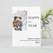 Save The Date simple élégante photo heureux nouvelle année (Debout devant)