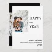 Save The Date simple élégante photo heureux nouvelle année (Devant / Derrière)