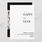 Save The Date simple élégante photo heureux nouvelle année (Devant / Derrière)