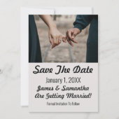 Save The Date Simple Elégante photo moderne en couple (Devant)