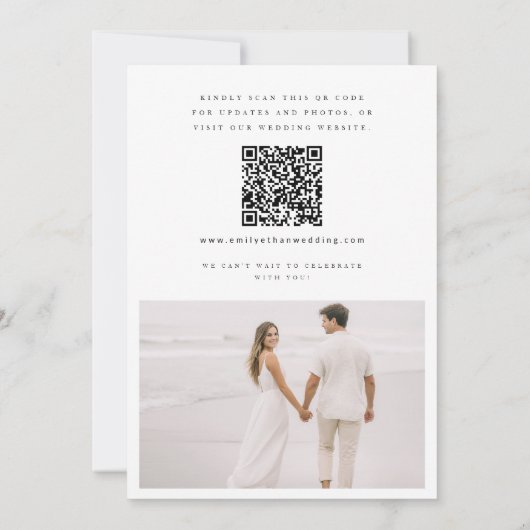 Save The Date Simple élégante QR Code Mariage photo (Dos)