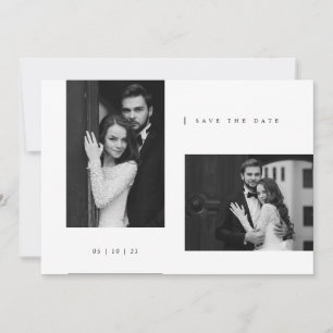 Save The Date Simple Élégante Typographie Photo Mariage