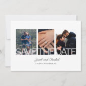 Save The Date Simple Enregistrer la date 3 Mariage photo Fiançai (Devant)