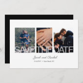 Save The Date Simple Enregistrer la date 3 Mariage photo Fiançai (Devant / Derrière)
