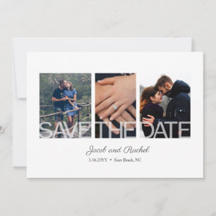 Save The Date Simple Enregistrer la date 3 Mariage photo Fiançai