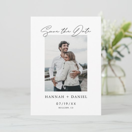 Save The Date Simple Enregistrer la date Photo Wedding Inviter l (Debout devant)