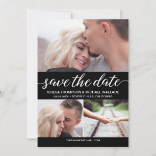 Save The Date Simple Enregistrer la date Photos Fiançailles pers