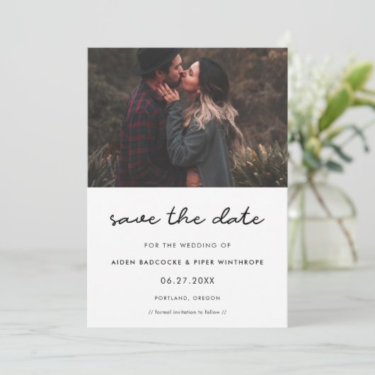 Save The Date Simple Enregistrer la photo de date (Debout devant)
