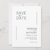 Save The Date Simple Enregistrer la photo de date noir blanc (Devant)