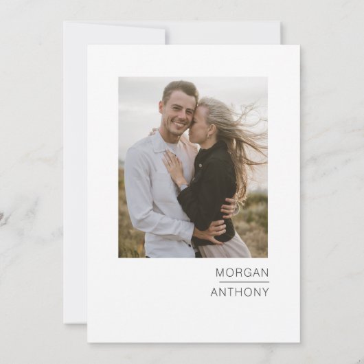 Save The Date Simple Enregistrer la photo de date noir blanc (Dos)