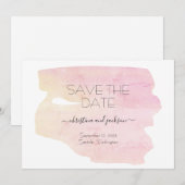 Save The Date Simple Épingle & Jaune Aquarelle Swash Save Date (Devant / Derrière)
