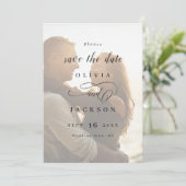 Save The Date Simple et élégant script photo enregistrer la date (Debout devant)
