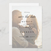 Save The Date Simple et élégant script photo enregistrer la date (Devant / Derrière)