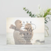 Save The Date Simple et élégant script photo enregistrer la date (Debout devant)